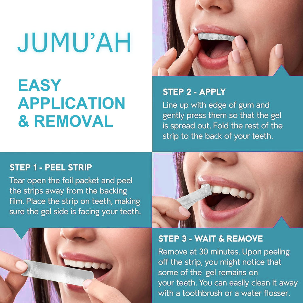 Jumu’ah Teeth Whitening Strips - 14 Treatments - 28 Strips