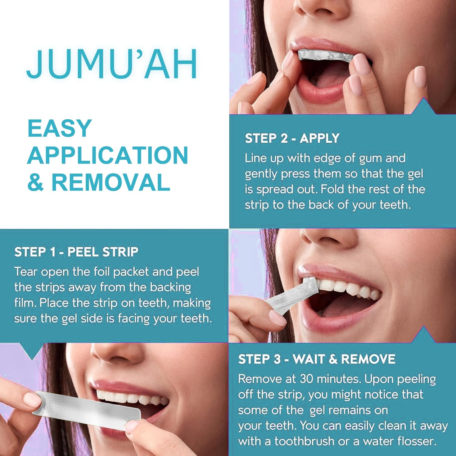 Jumu’ah Teeth Whitening Strips - 14 Treatments - 28 Strips