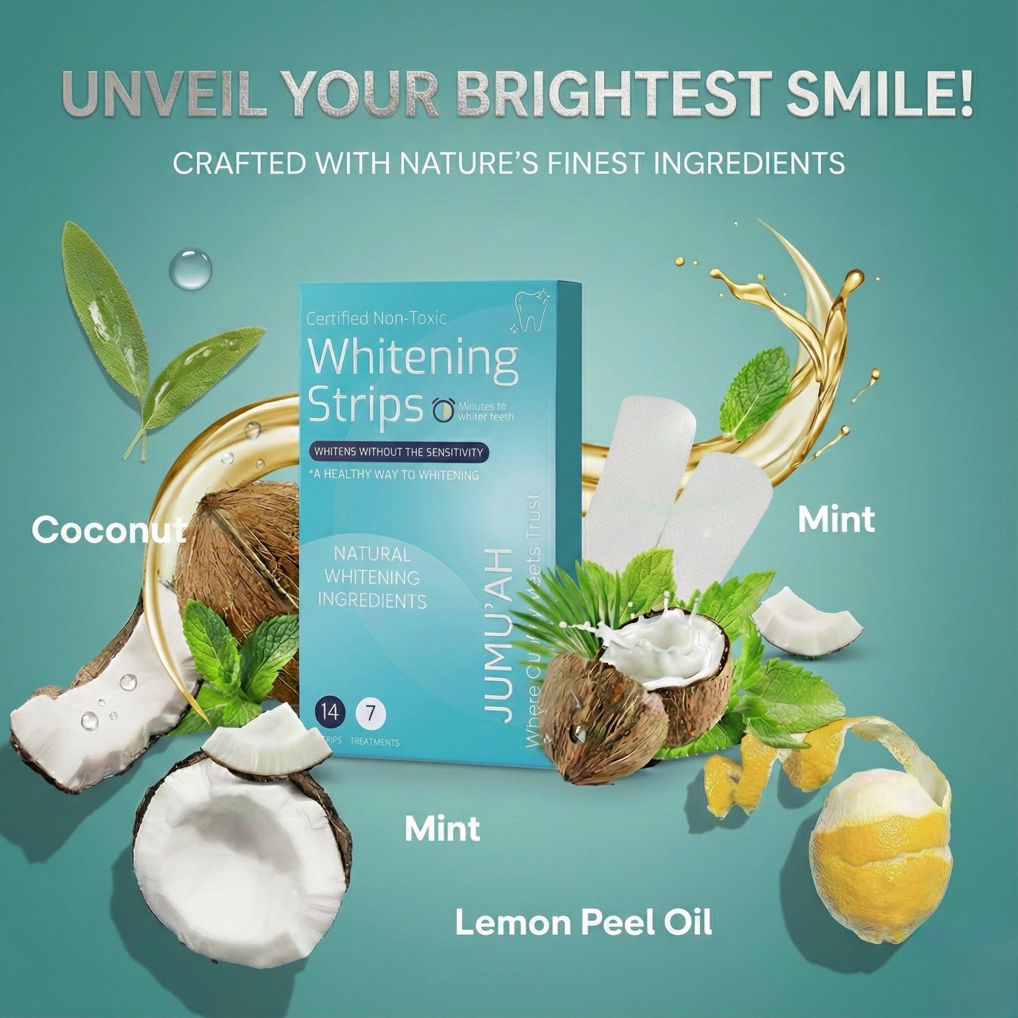 Jumu’ah Teeth Whitening Strips - 7 Treatments - 14 Strips