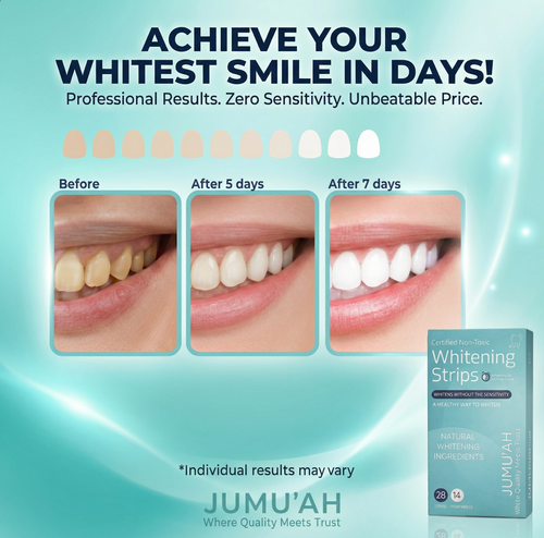 Jumu’ah Teeth Whitening Strips - 14 Treatments - 28 Strips